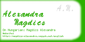 alexandra magdics business card